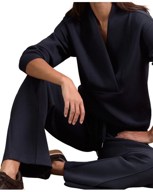 Reiss Blue Interlock Shawl-neck
