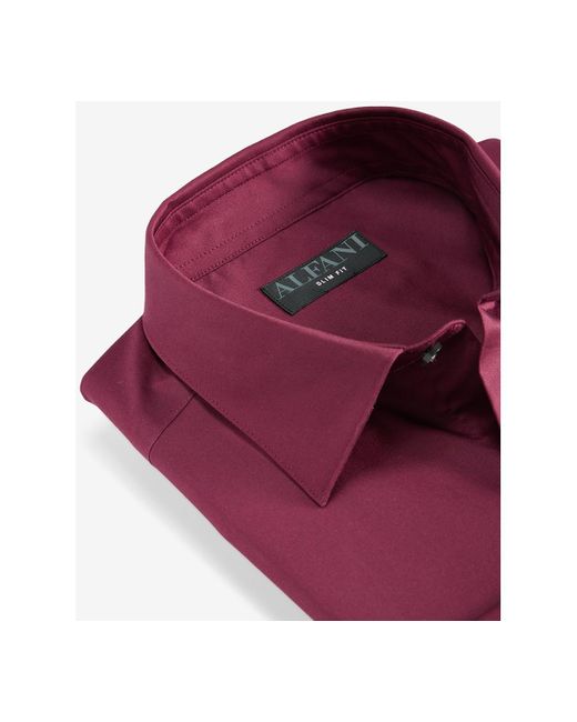 Alfani Men's Red Slim-fit Temperature Regulating Dress Shirt