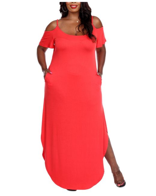 White Mark Plus Size Lexi Maxi Dress in Red | Lyst