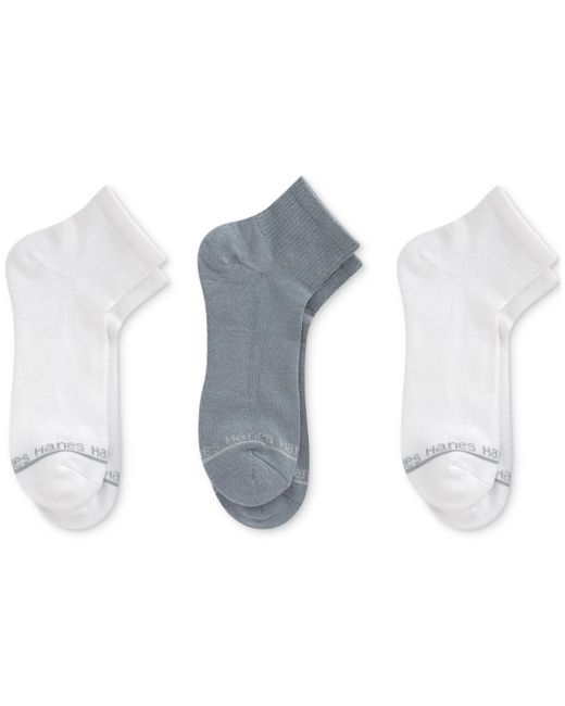 Hanes White Originals Premium Supersoft Ankle Socks for men