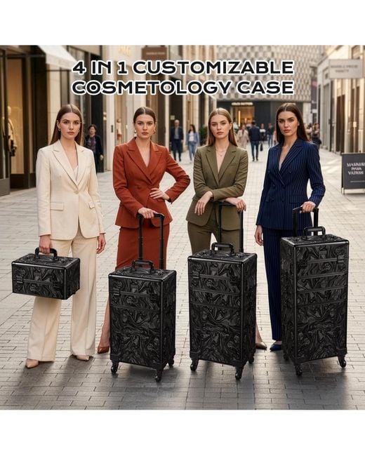 Byootique Black Rolling Makeup Train Case