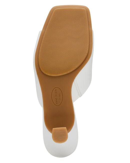 Anne Klein White Jerilyn Square Toe Mule Dress Sandals