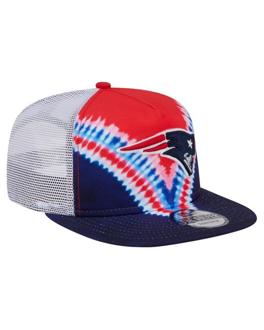 KTZ Blue Red/navy New England Patriots Throwback Dye Golfer Snapback Hat for men