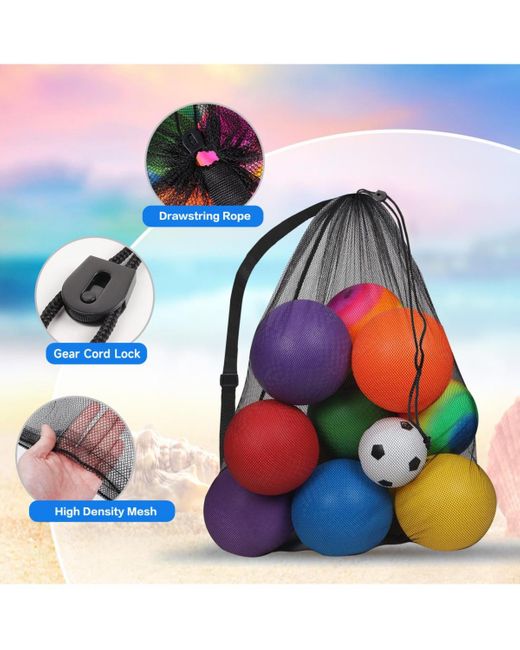 Gse Games & Sports Expert Blue 30" X 40" Extra-large Mesh Sports Ball Drawstring Bag