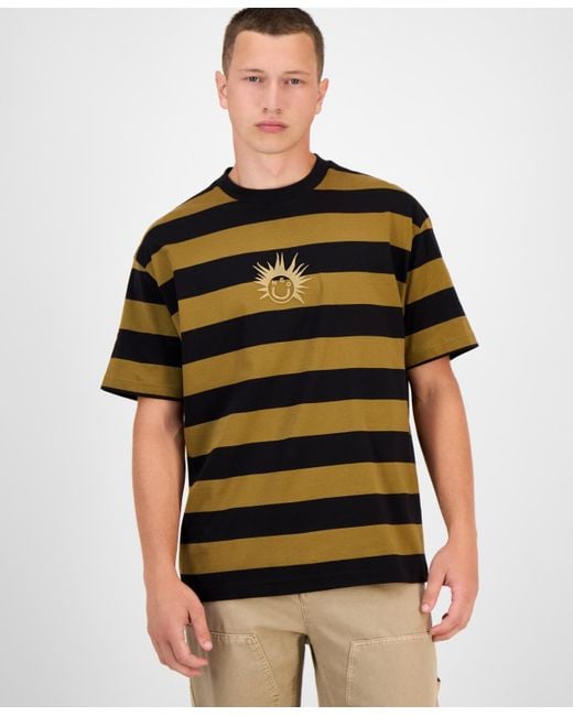 Boss Black Hugo By Cotton Striped Graphic T-shirt for men
