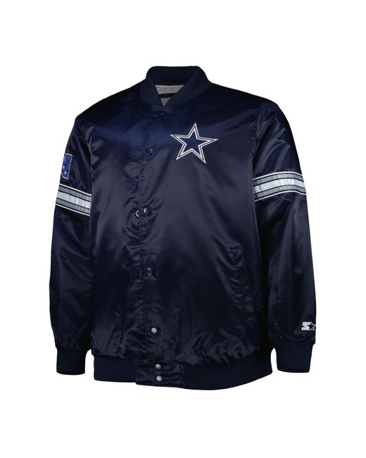 G-III Sports by Carl Banks Navy, Silver Dallas Cowboys Team Extreme Red  Zone Full-snap Jacket in Blue for Men