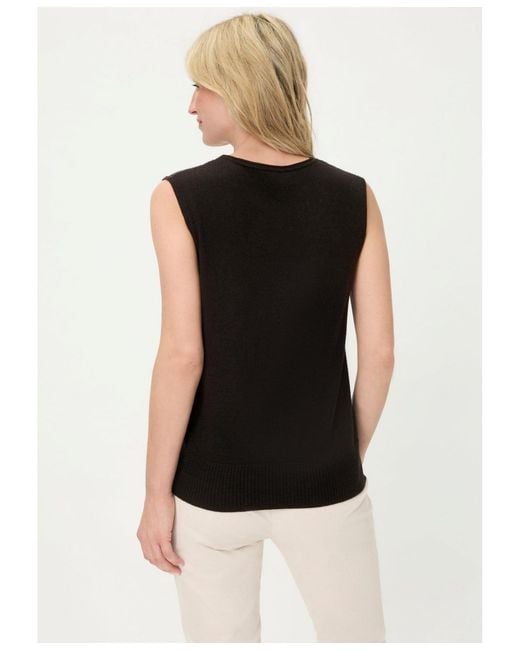 Olsen Black Rib Knit Shell