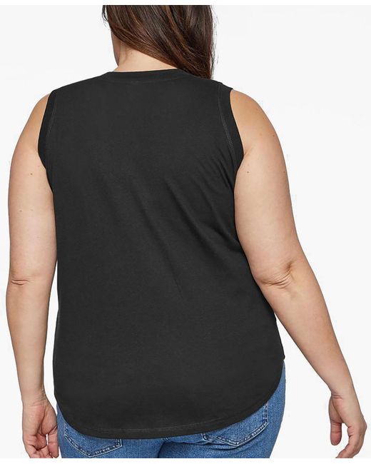 LA Pop Art Black Plus Size Have Yourself A Merry Little Christmas Word Art Tank Top