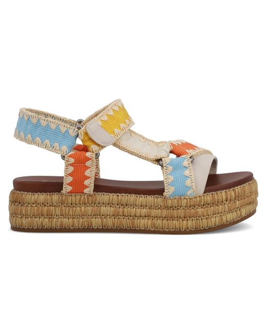 MIA Multicolor Malti Flatform Round Toe Sandals