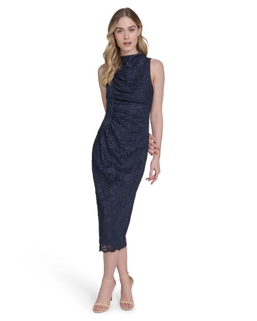Blue Lace Vince Camuto Lace Shift Dress Midi Dress Navy Lace