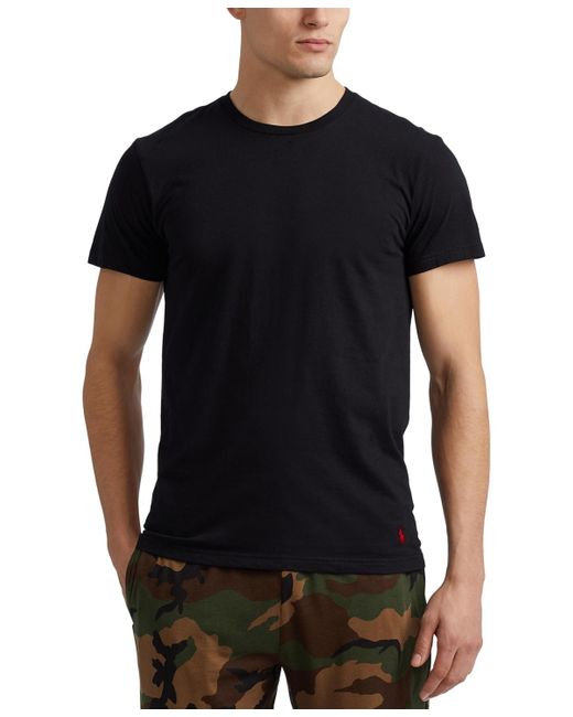 Polo Ralph Lauren Black 5+1 Free Bonus Pack Classic-fit Cotton Jersey Crewneck Undershirts for men
