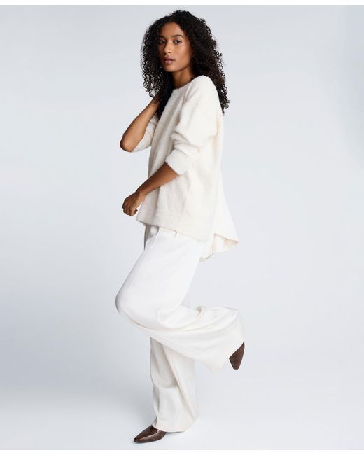 Kenneth Cole White Double Pleated Wide Leg Pants