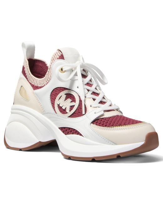 Michael Kors White Michael Zuma Knit Trainer Sneakers