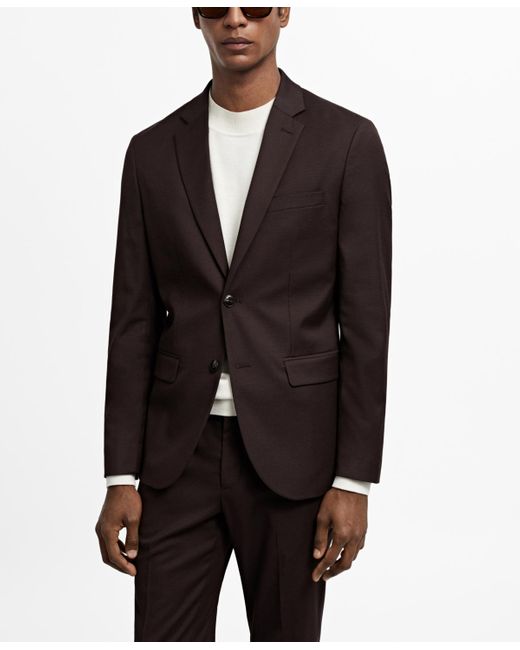Mango Black Super Slim-fit Stretch Fabric Suit Blazer for men