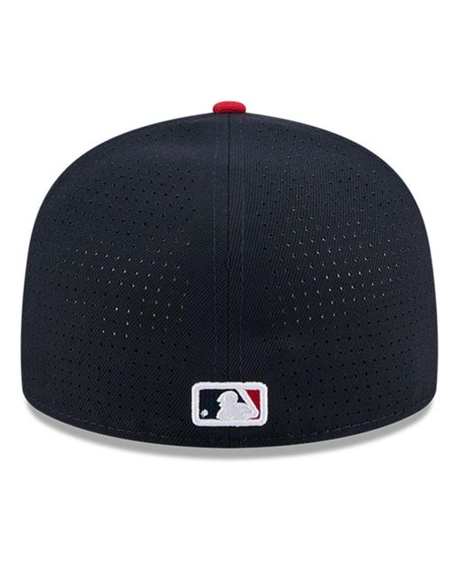 KTZ Blue Navy/red Houston Astros 2025 Mlb All-star Game Workout Side Patch 59fifty Fitted Hat for men