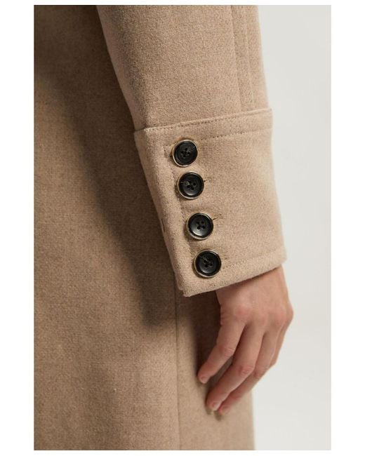 Karen Millen White Wool Tailored Belted Midi Coat