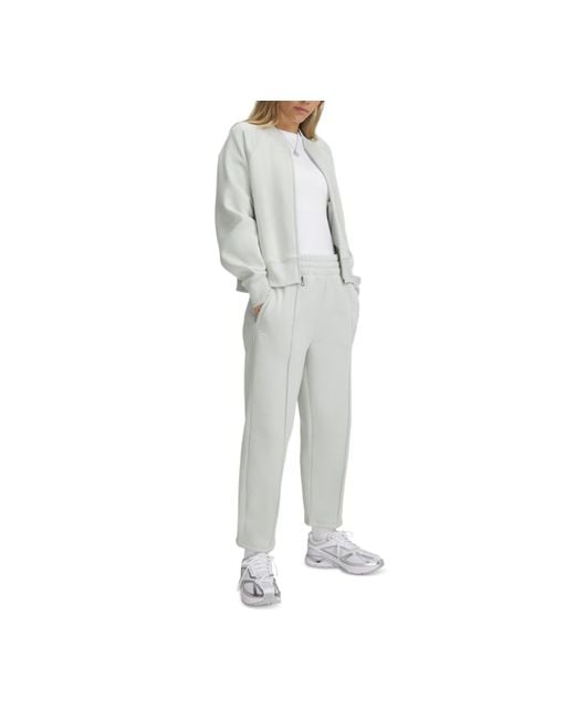 Under Armour Gray Rival Fleece Pintuck Ankle Pants