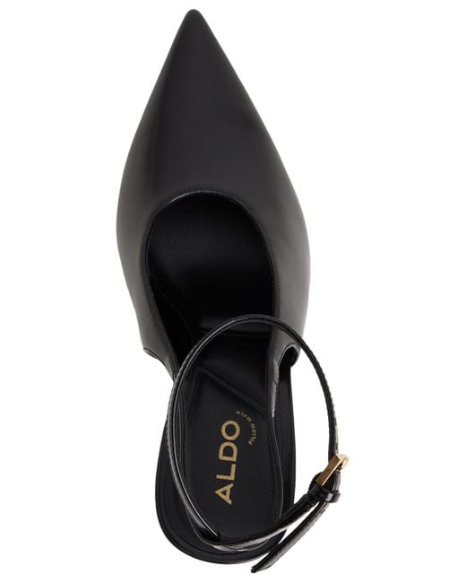 ALDO Black Lisandre High-vamp Ankle-wrap Heeled Pumps