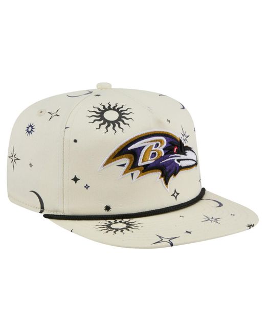 KTZ White Baltimore Ravens Celestial Golfer Adjustable Hat for men