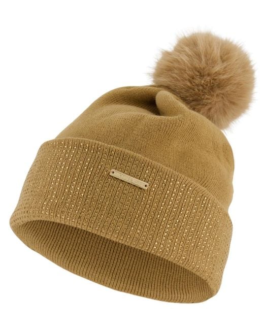 Michael Kors Natural Michael Fine Crystal Cuff Hat