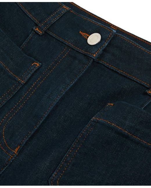 Reiss Blue Patch-pocket Flared Jeans