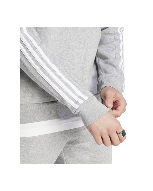 Adidas Blue Essentials Fleece 3-stripes Quarter-zip Sweatshirt for men