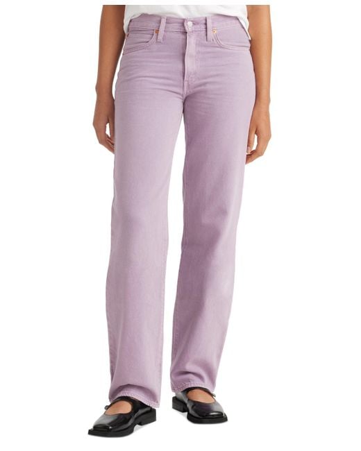Levi's Purple Mid Rise Cotton 94 baggy Jeans