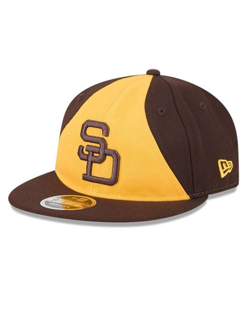 KTZ Multicolor Brown/gold San Diego Padres Baseball Hall Of Fame Retro Crown 9fifty Adjustable Hat for men
