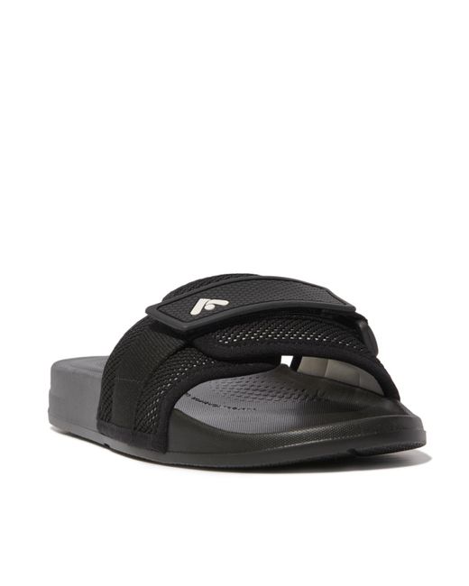 Fitflop Black Iqushion Adjustable W Resistant Knit Pool Slides