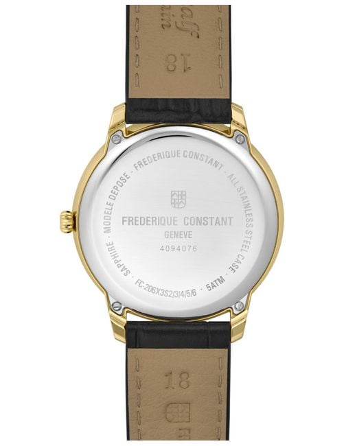 Frederique Constant Metallic Moneta Moonphase Strap Watch for men