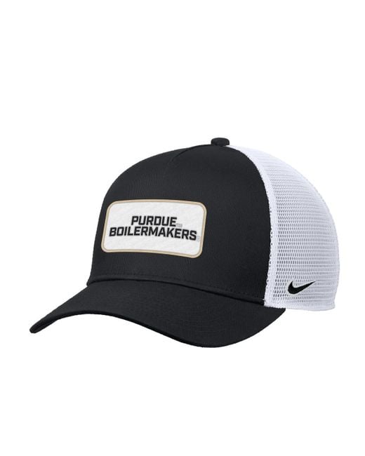 Nike Black Purdue Boilermakers 2025 On-field Rise Trucker Performance Adjustable Hat for men