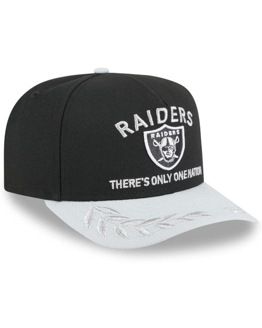 KTZ Black/silver Las Vegas Raiders 2025 Nfl Draft A-frame 9fifty Snapback Hat for men