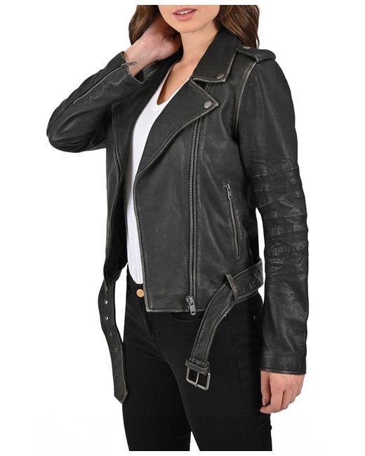 Frye Black Sheep Crack Leather Jacket