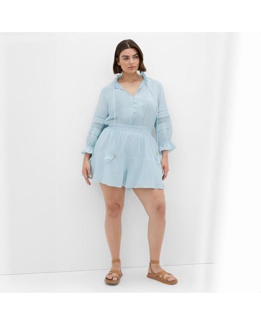 City Chic Women's Blue Plus Size Faye Playsuit - Main Image