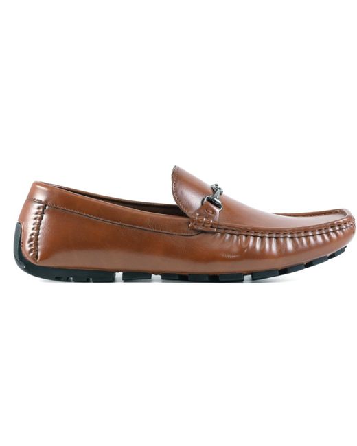 Guess Brown Ansto Logo Bit Detailed Driving Loafers for men