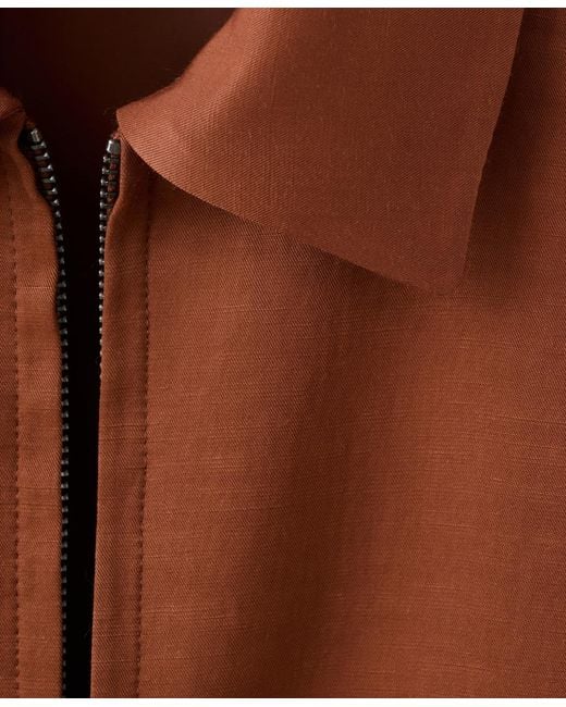 Mango Brown Pockets Linen-blend Jacket