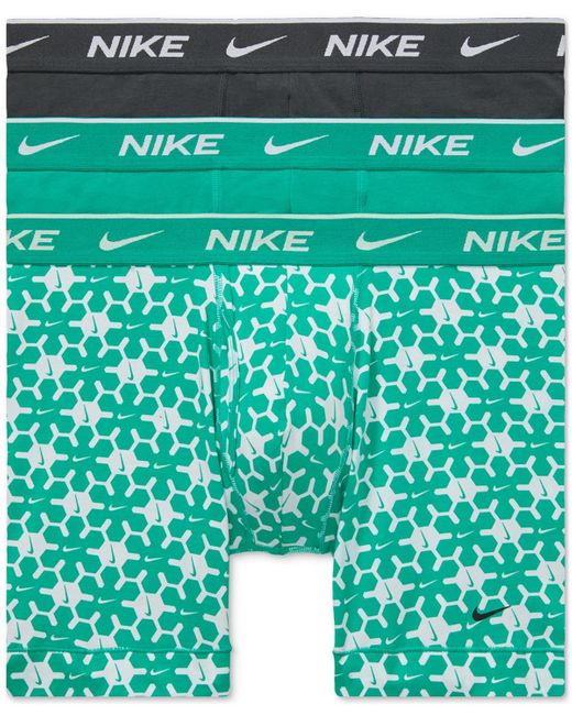 Nike Green 3-pk. Dri-fit Essential Cotton Stretch Boxer Briefs for men