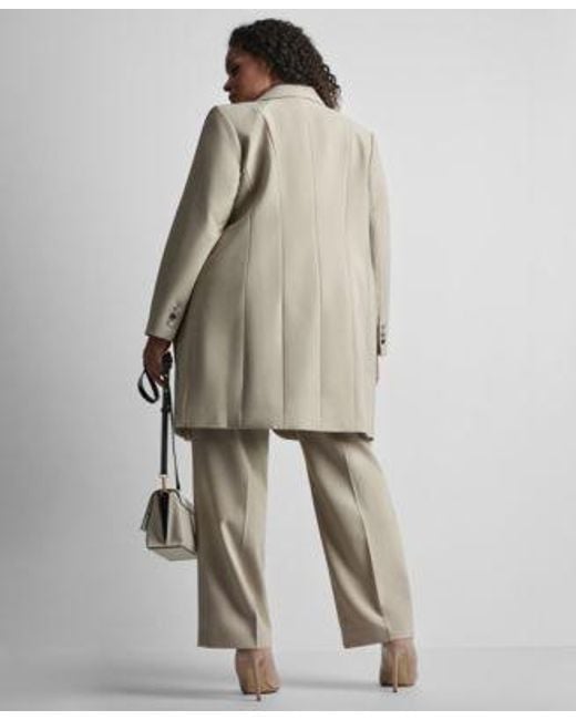DKNY Natural One Button Topper Pull On Elastic Back Pant