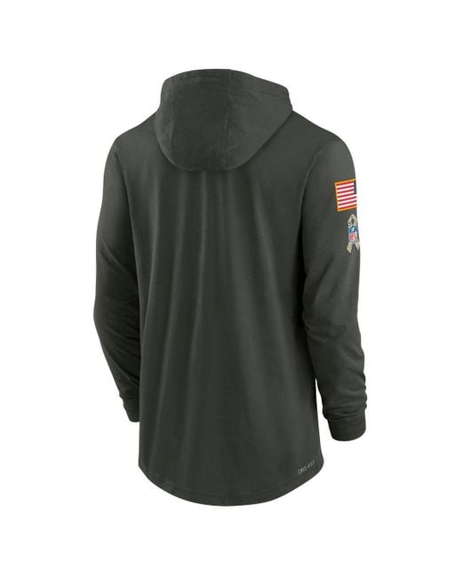 Nike Gray Miami Dolphins 2025 Salute To Service Sideline Dri-fit Lightweight Hooded Pullover Sweatshirt for men