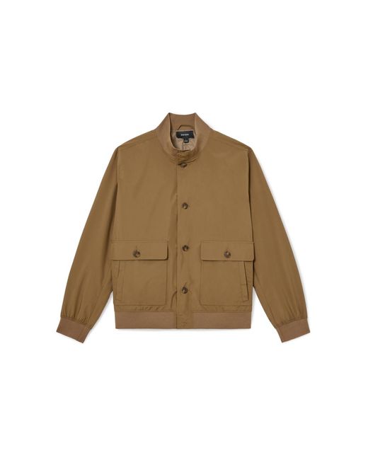 Reiss Brown Latent Button Through Technical Shorts Jacket for men