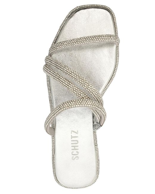 SCHUTZ SHOES White Giulia Flat Sandals
