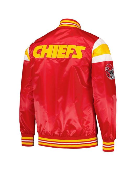Starter Red Kansas City Chiefs Satin Full-snap Varsity Jacket for men