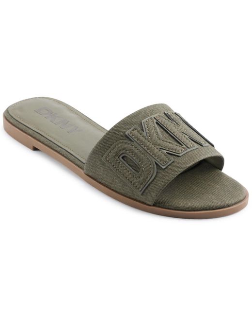 DKNY Gray Willow-flat Slide Everyday Cushioned Insole Footwear Sandal