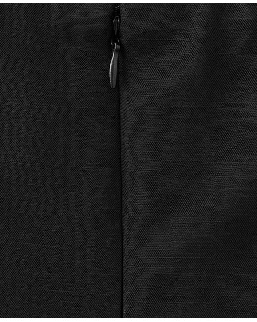 Mango Black Strapless Linen Top