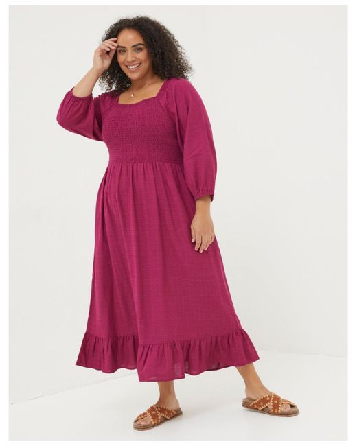 FatFace Pink Plus Size Adele Midi Dress