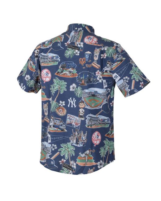 Reyn Spooner Blue New York Yankees Scenic Tri-blend Button-down Shirt for men