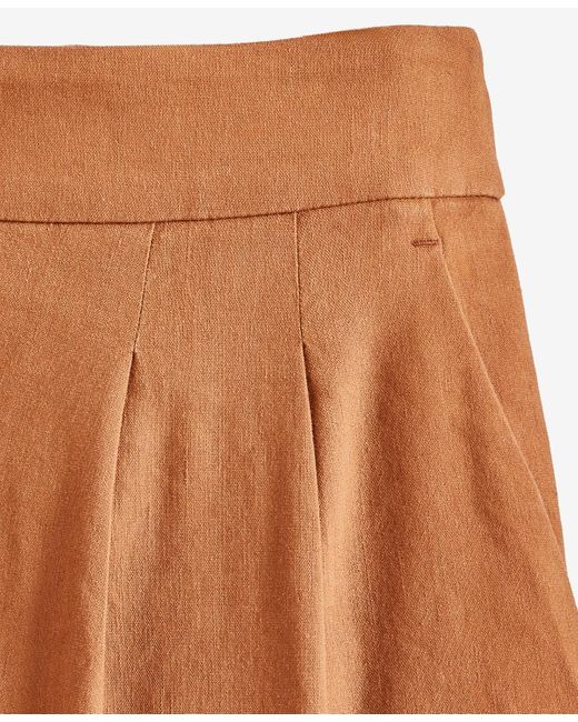 INC International Concepts White High-rise Pleated Pull-on Wide-leg Pants