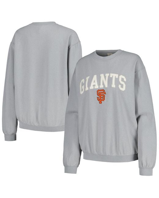 Soft As A Grape Gray San Francisco Giants Pigment Dye Pullover Sweatshirt