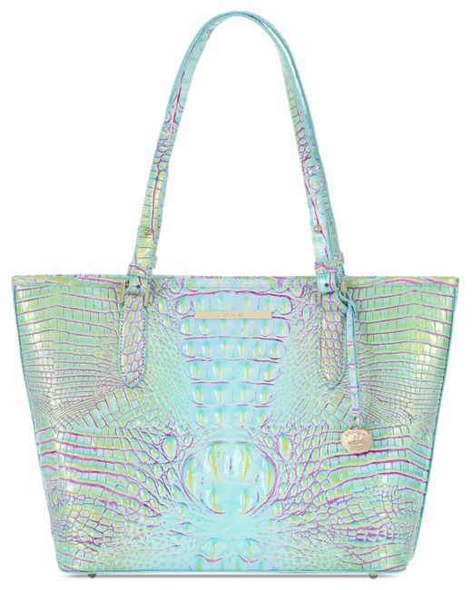 Brahmin Blue Asher Leather Tote