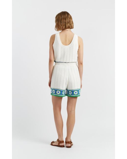 Chinti & Parker Blue Hand Crochet Shorts